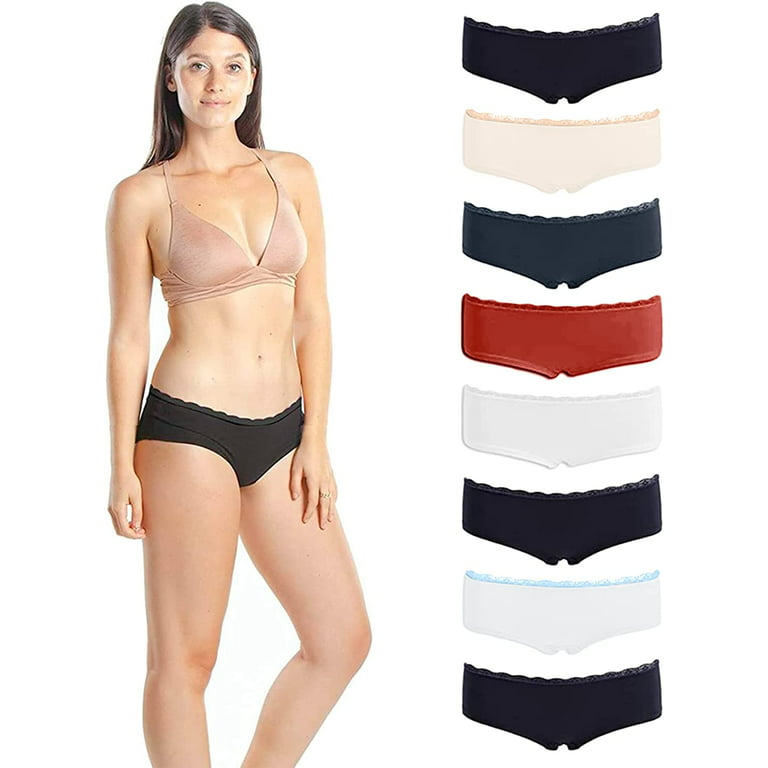 Emprella Women's Boyshort Panties (8-Pack) Comfort Ultra-Soft Cotton  Underwear, Assorted colors - S - S