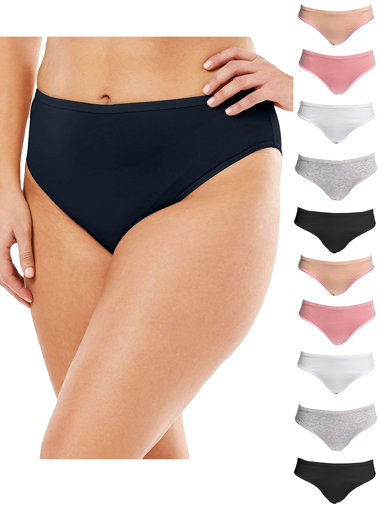 Emprella Cotton Underwear Women, 8 Pack Womens Bikini Seamless Ladies  Cheeky Panty - S 