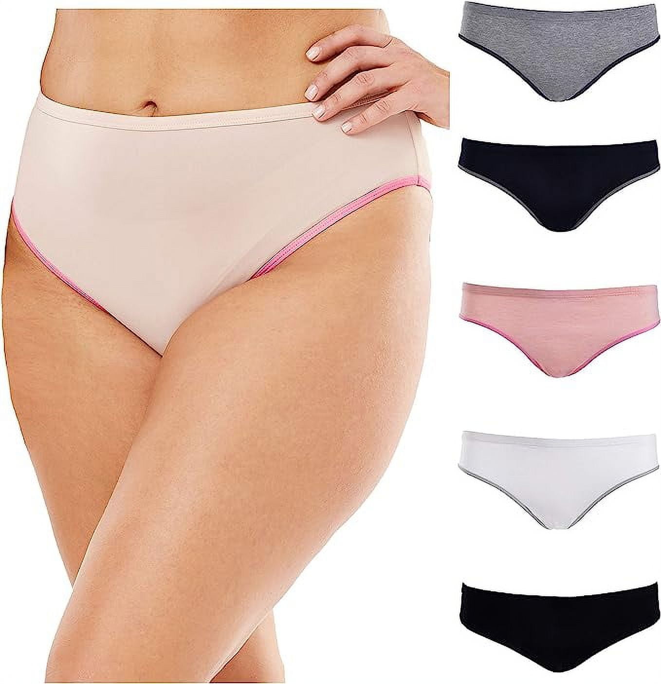 Emprella Womens Plus Size Bikini Brief Panties - 5 Pack