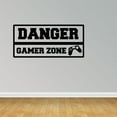 thumbnail image 1 of Empresal Danger Gamer Zone Vinyl Wall Decals Video Game Kids Room Decor Black 28"Hx13"W PC132, 1 of 5