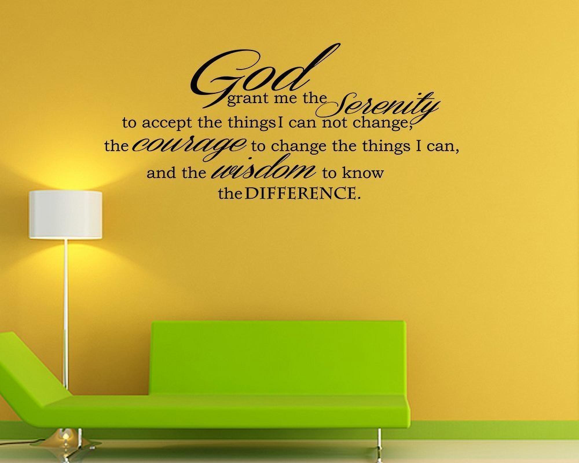 Empresal God Grant Serenity Prayer Vinyl Wall Decal Quotes Stickers Religious Home Decor Black 28"Hx13"W JR34 - image 1 of 5