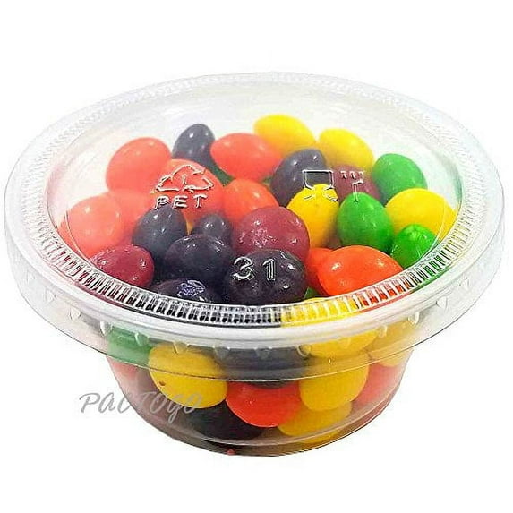 Empress 3.25 oz. Clear Plastic Disposable Portion Souffle Container Food Cups with Lids (Pack of 1000 Sets)