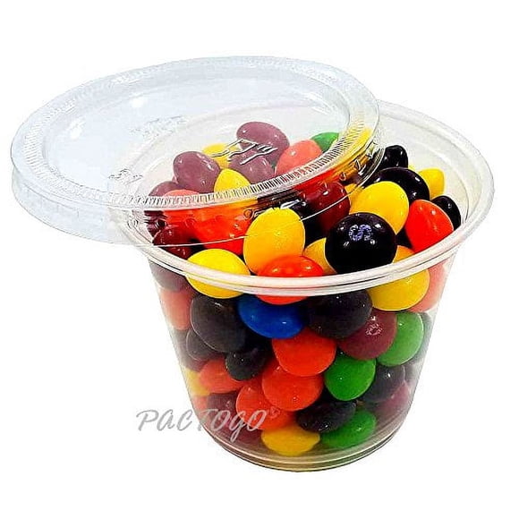 Empress 5.5 oz. Clear Plastic Disposable Portion Souffle Container Food Cups with Lids (Pack of 500 Sets)