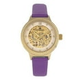 thumbnail image 1 of Empress Alice Automatic Mop Skeleton Dial Leather-Band Watch - Purple, 1 of 3