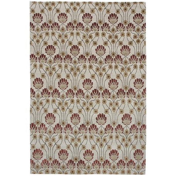 Empress Arts & Crafts Ivory Area Rug - 3 x 8 ft.