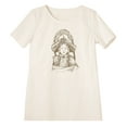 thumbnail image 1 of Empress Dowager Cixi Print Linen Short Sleeves Vintage Mini Shift Dress WDS_06 8, 1 of 1