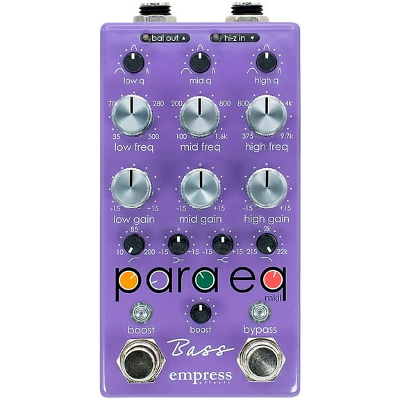 Empress Effects Bass ParaEq EQ and Boost Effects Pedal Purple