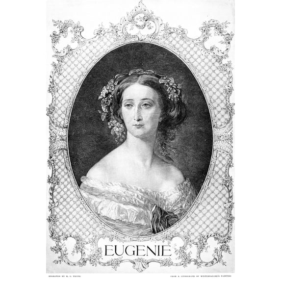 Empress Eugenie Of France N(1826-1920). Empress Of The French 1853-1871. Wood Engraving 19Th Century. Print by