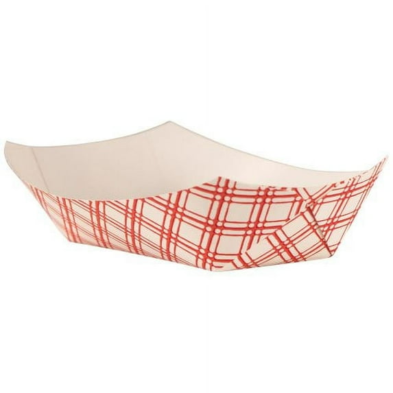 Empress Food Tray, Paperboard, 1lb, Red Plaid, 1000 Trays (EFT100)