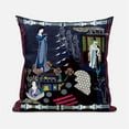 thumbnail image 1 of Empress Hall Throw Pillow with Removable Cover in Blue Purple Brown 20x20, 1 of 4