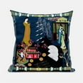 thumbnail image 1 of Empress Hall Throw Pillow with Removable Cover in Turquoise Blue Yellow Orange 20x20, 1 of 2