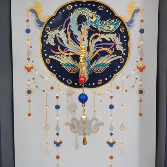 Empress Phoenix Crown Hand Mirror Chinese Style Vintage Makeup Mirror Decorative Souvenir for Vanity or Gift Display Use