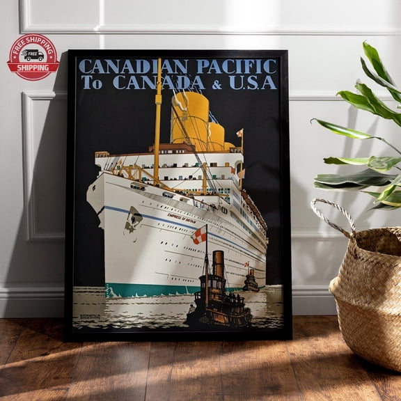 Empress of Britain Pacific Vintage Ocean Liner Decor Version B, Unframed Poster