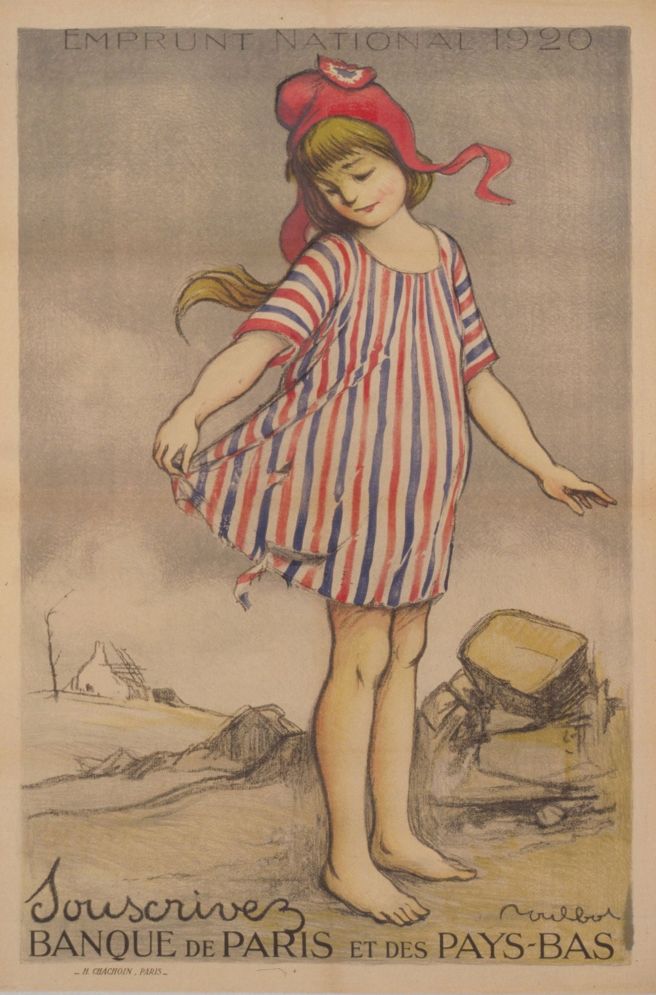 Emprunt National 1920 Canvas Art - Francisque Poulbot (18 x 24)