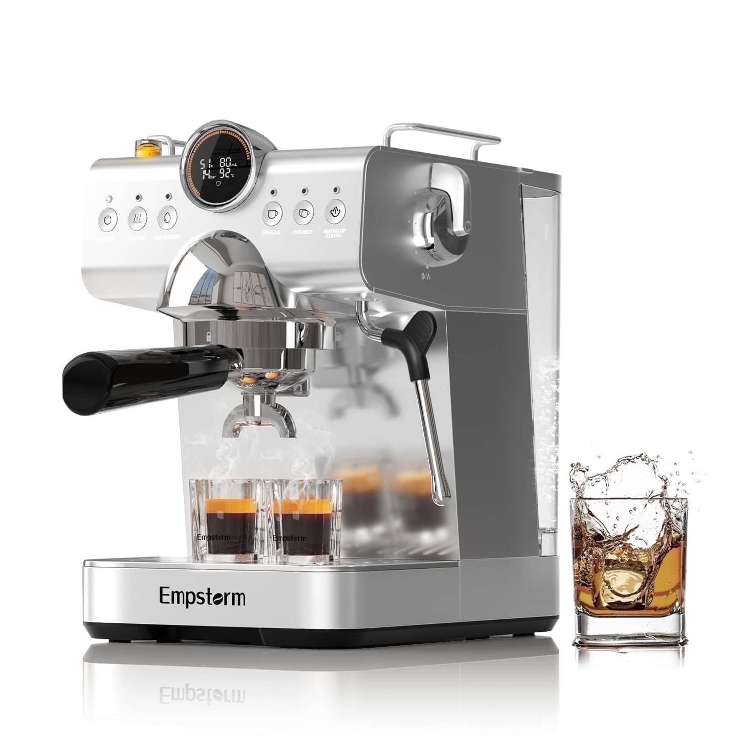 Empstorm 20 Bar Espresso Machine, Hot and Iced Coffee Machine with Cold Brew, Espresso Maker with Milk Frother,with 51oz Water Tank,for Latte, Cappuccino, Cold Brew