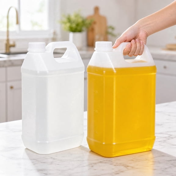 Empty 1 Gallon Plastic Storage Jugs 2 Count, Tutuviw Leakproof Clear Liquid Containers with Screw Caps, Reusable Portable Jugs for Water, Oil, Drinks and Household Liquid Storage