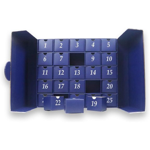 Empty 25 Days Advent Calendar EID Ramadan To Fill Yourself Gift Packaging Box (blue)