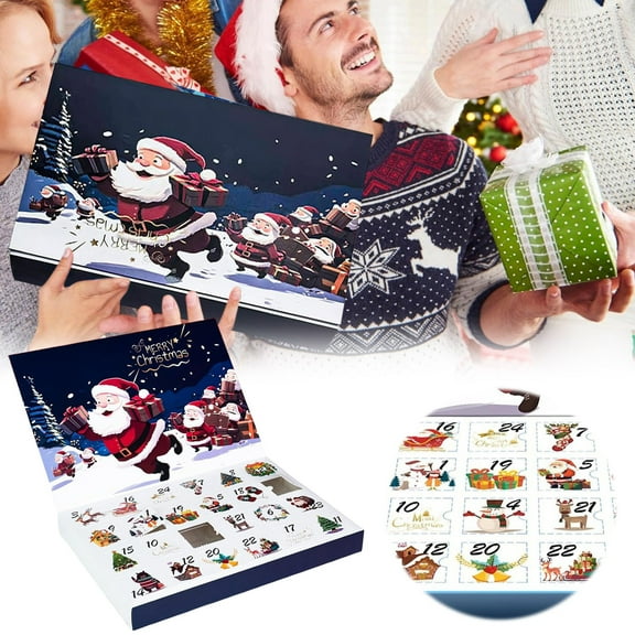 DIY Fillable Countdown Set Empty Advent Calendar Boxes for Christmas Holiday Party Decorations and 24 Day Xmas Countdown Tray