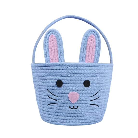 Empty Basket for Gifts, Holiday Easter Basket, Bunny Themed Basket, Woven Basket for Candy, Easter Hunt Container, Decorative Easter Basket, Basket for Party Supplies, Easter Toy Storage Basket