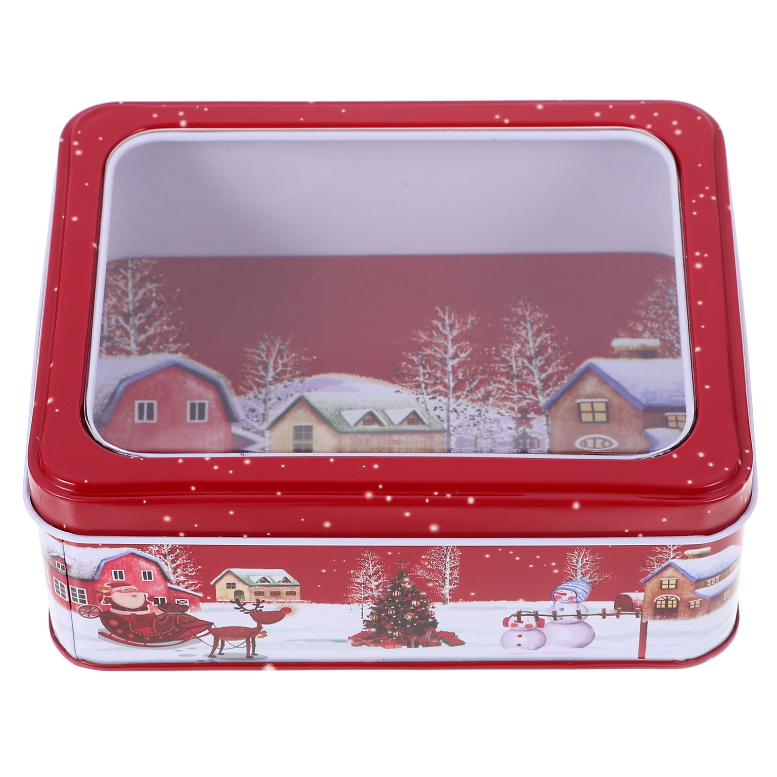 Empty Christmas Tins Chocolate Cookie Dessert Tinplate Gift Box Boxes Gifts for Stocking Stuffers Sugar Case