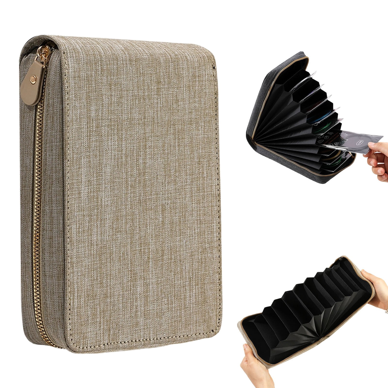 Empty Circular Knitting Needle Storage Bag, Portable Zipper Organizer Case with Multiple Layers, Lightweight Travel Organizer for Crochet Hooks, Sewing and Knitting Accessories