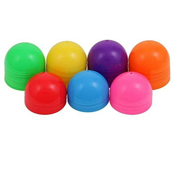 Empty Colored Round Capsules 1.26 inch 50 pcs Bulk Assorted Colors Capsule for Toy Gumball Machines Plastic Containers Surprise for Kids Party Favor Prize