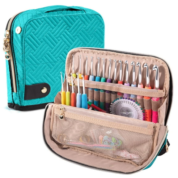 Empty Crochet Hook Case - Crochet Hook Organizer Case Stand Up -Corchet Organizer - Crochet Hook Holder emerald