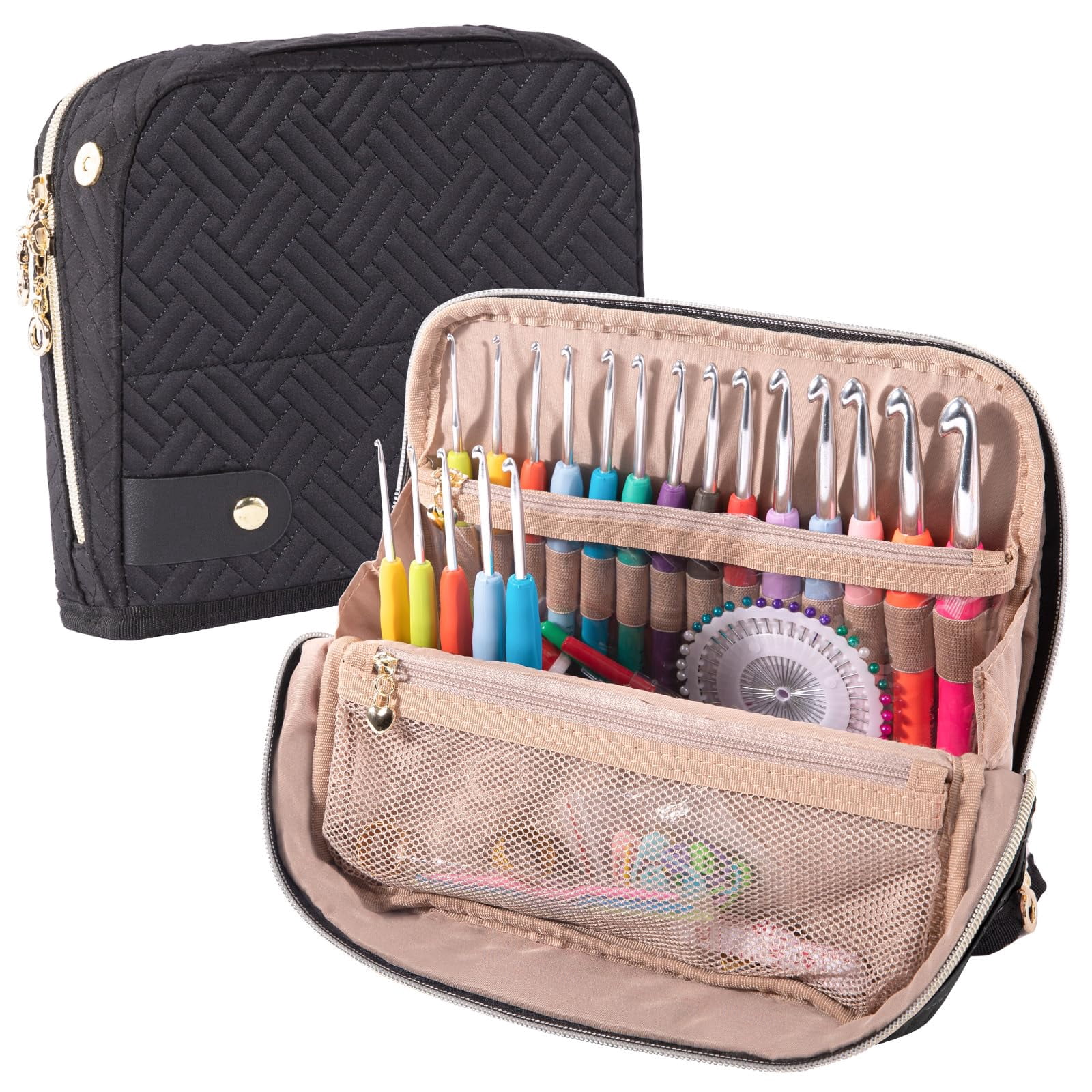 Empty Crochet Hook Case - Crochet Hook Organizer Case Stand Up (Upgraded) -Corchet Organizer - for Crochet Accessories