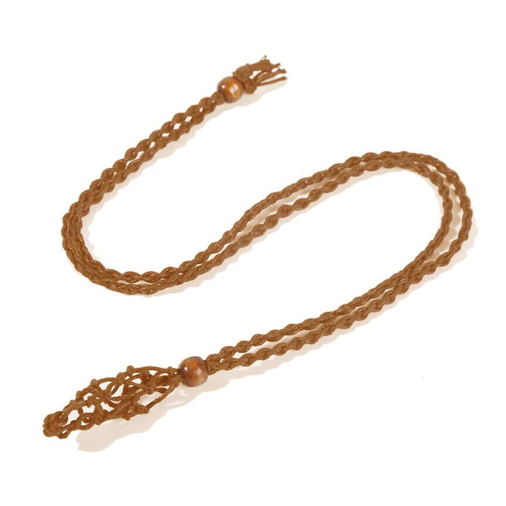 Empty Crystal Stone Holders Woven Necklace Rope Cord Pendant Net DIY