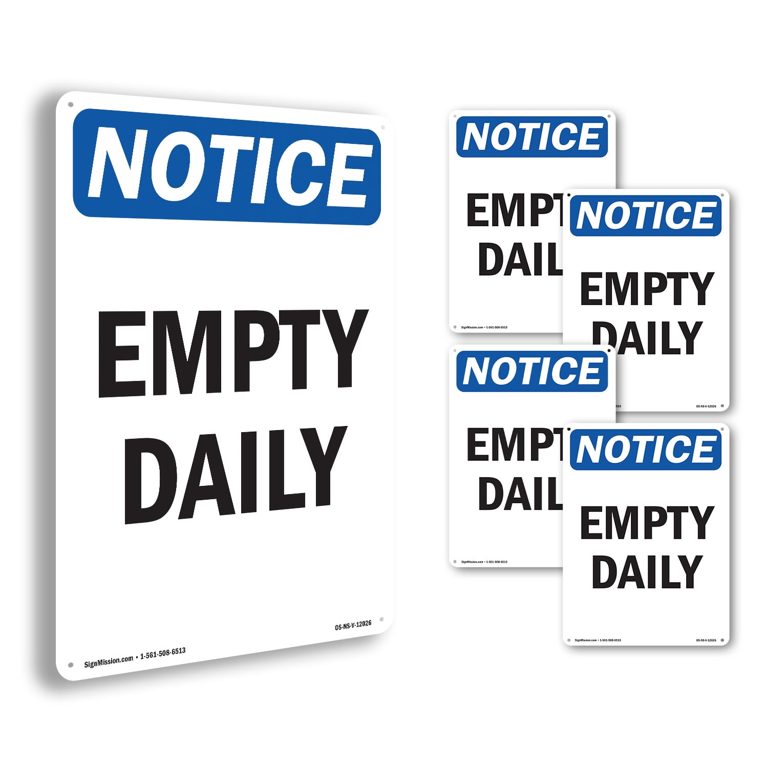 Daily Operations Coverage Sign Empty Daily OSHA Notice Rigid Plastic Sign 24 Inch x 18 Inch - 5 Pack ...