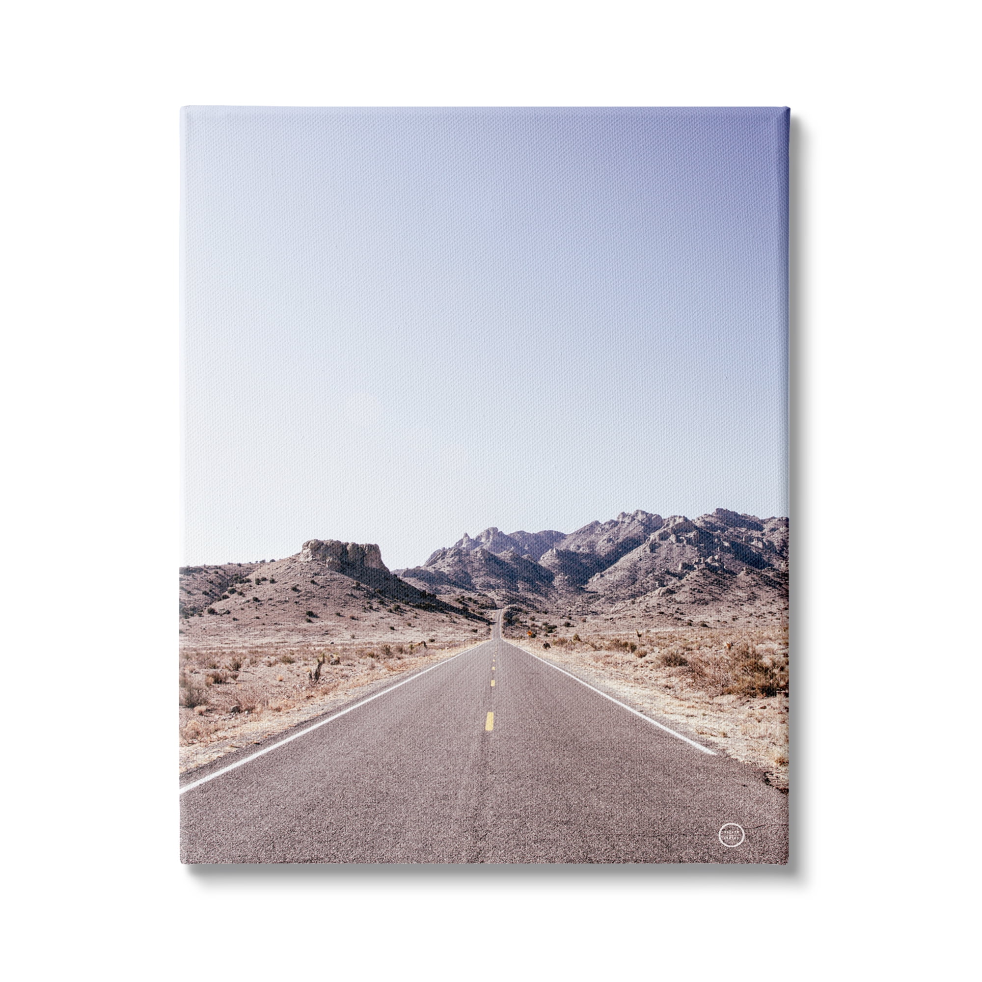 Empty Desert Road Sun Bleached Asphalt 16 in x 20 in Photography Canvas Art Print, by Stupell Home Décor