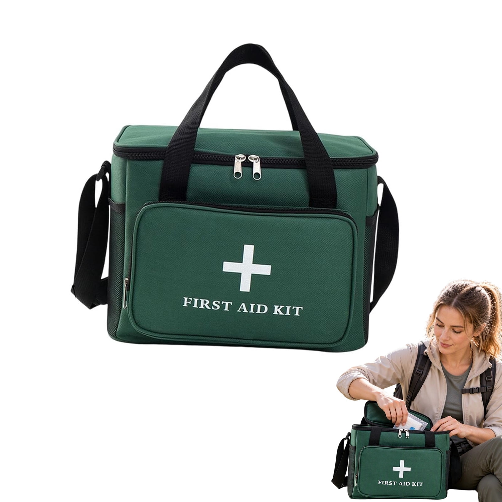 Empty First Aid Bag, Emergency Medical Bag with Adjustable Shoulder ...