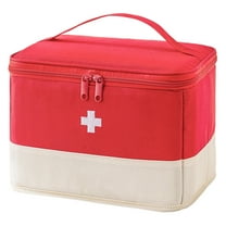 Empty First Aid Bag - Red Medical Trauma Emergency Storage Organizer for First Responder Kits, Car, Travel, Home, Office & Outdoor Use, Compact Medicine Pouch