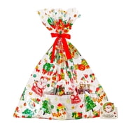 Empty Gift Basket with Ribbons and Christmas Gift Bags, Home Decorative Baby Gift Baskets Empty, Small Woven Rope Xmas Basket with Handles