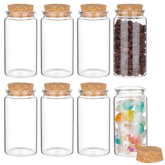Empty Glass Bottle with Cork Stopper Wishing Bottles Column Clear 47x97mm Inner Diameter: 33mm Capacity: 120ml(4.06fl. oz)
