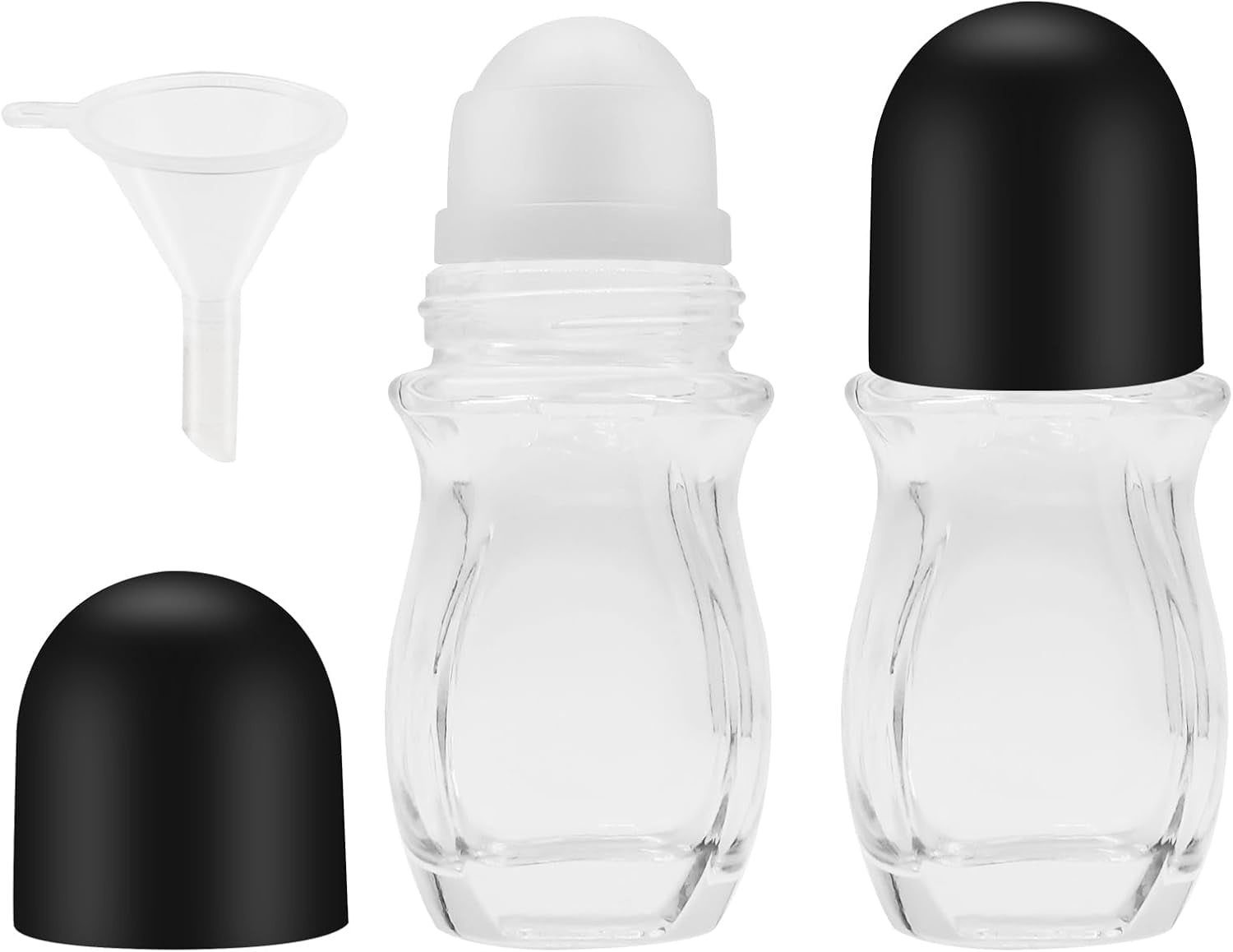 Empty Glass Roller Bottles 2 Pcs Clear Essential Oil Refillable Roll on ...