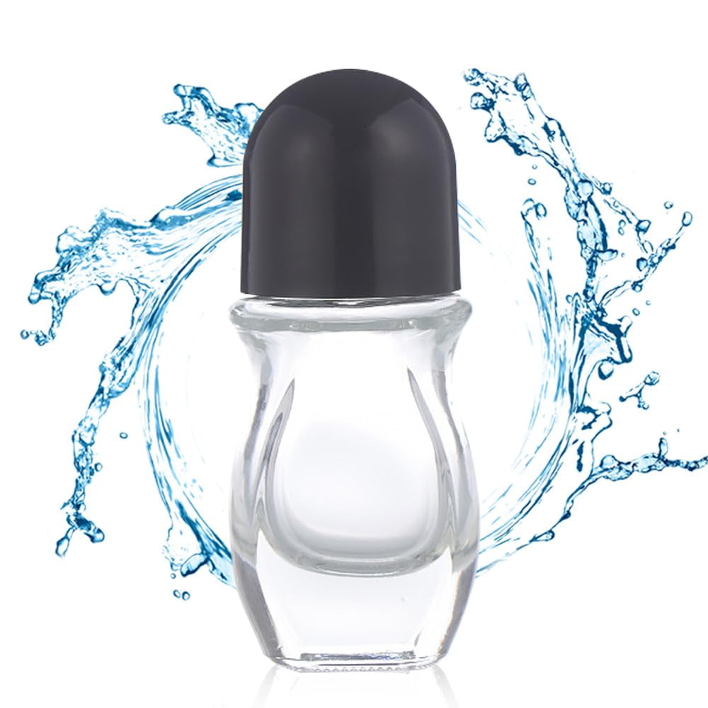 Empty Glass Roller Bottles with Plastic Roller Ball  Leak-Proof Massage Rollerball Containers for Essential Oils, Perfume, Cosmetics & Other Liquids