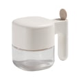 thumbnail image 1 of Empty Glass Seasoning Containers Canisters with Lids and Spoons for Kitchen Counter Storage Solutions - Airtight Cooks Jars, 1 of 3