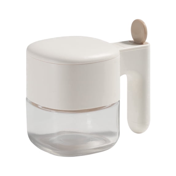 Empty Glass Seasoning Containers Canisters with Lids and Spoons for Kitchen Counter Storage Solutions - Airtight Cooks Jars