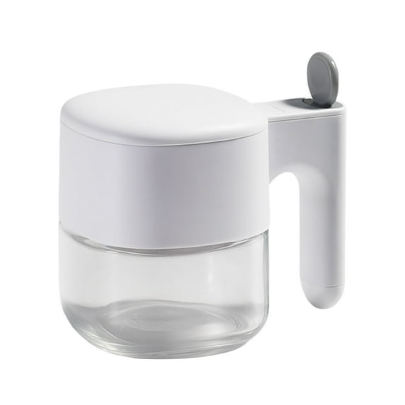 Empty Glass Seasoning Containers Canisters with Lids and Spoons for Kitchen Counter Storage Solutions - Airtight Cooks Jars