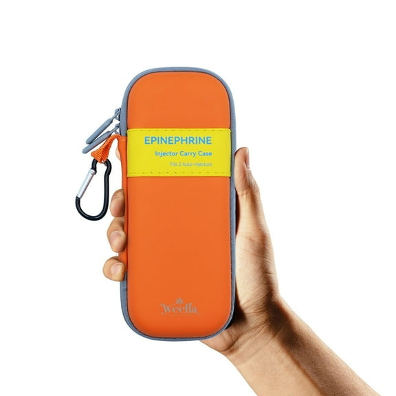 Empty Hard-Shell Carry Case for EpiPen, Ultra Slim Holder for 2 Epi Pen Auto-Injectors, High-Visibility, Splash Resistant, Compact Travel Size for First Responder & Allergy Sufferer (YL)