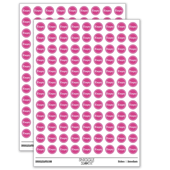 Empty Indicator Status Circle 200+ Round Stickers - Matte Finish - 0.50" Size - Hot Pink