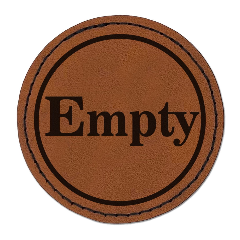 Empty Indicator Status Circle Round Iron-On Engraved Faux Leather Patch ...