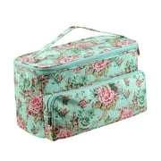 Empty Knitting Tote Yarn Storage Case Carrying Knitting Needles Crochet Hooks Sewing Accessories Organizer Bag Green