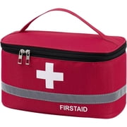 Empty Large First Aid Kit Bag   Versatile Emergency Storage Box for Home, Office, Travel, Hiking, Camping   Durable Portable Medical Organizer Red
