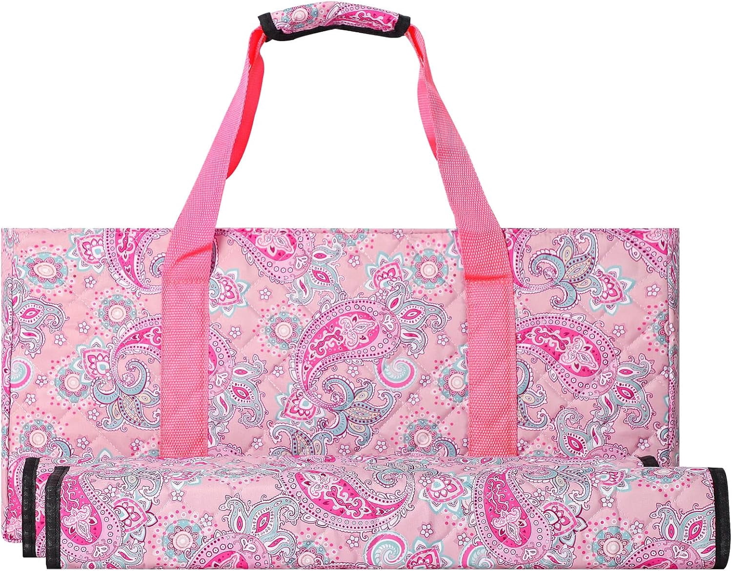 Empty Mahjong Bag, Pink Printed American Mahjong Bag with Two Wrappers (Case Only)