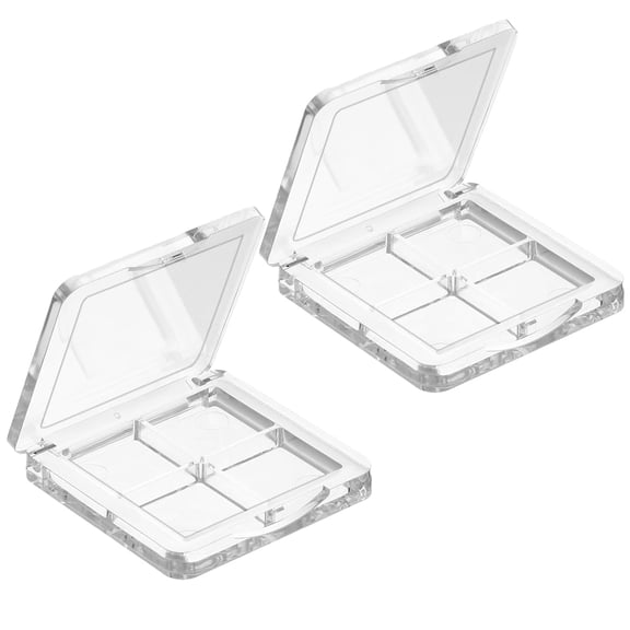 Empty Makeup Palette 2 Pcs Transparent Lipstick Box Portable Eyeshadow Pan Dispensing Storage Containers DIY Cosmetics