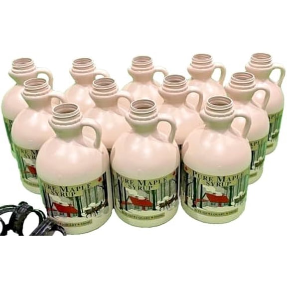 Empty Maple Syrup Jugs - Quart (32 FL OZ Each) - Case of 12 Containers MADE IN USA with Food Grade Materials.$$Garden & Patio