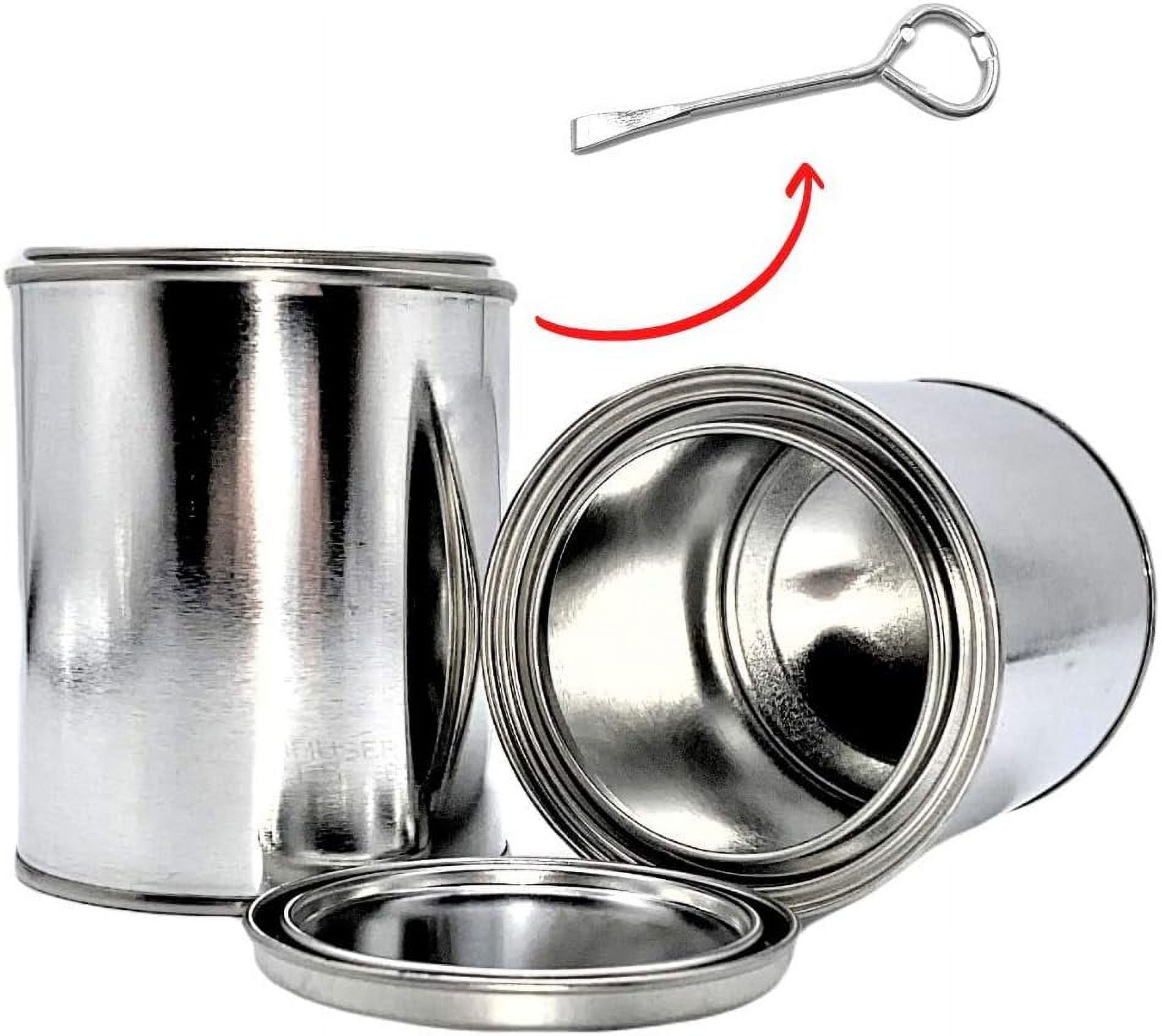 Empty Metal Paint Cans With Lids, 1 Pint Size. 16Oz, 50 Pack Unlined