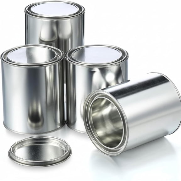 Empty Metal Paint Cans with Lids Paint Storage Containers Tiny Empty Unlined Pint Pails(4 Pack,1 Quart)